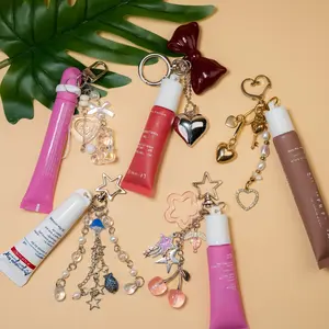 Lip Gloss Keychain Holder - Fits Summer Friday, Langage, & Aquapho | Cute Refillable Tube Cap Charm for Bags & Purses Gift For Women