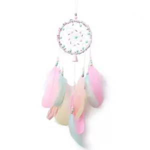 Dreamcatcher Handmade Dream Catchers for Bedroom, Girls Gifts, Pink Colorful Feather