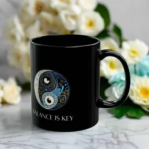 Balance Is Key Blue DM1111 Black Mug (11oz, 15oz)