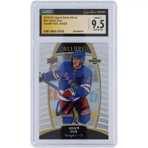 Adam Fox New York Rangers Autographed 2019-20 Upper Deck Allure #93 CGC Fanatics Witnessed Authenticated 9.5/10 Rookie Card - Fanatics Authentic Certified