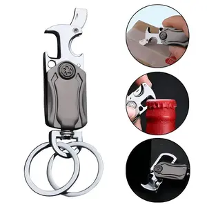 Multi-Functional Rotating Keychain with Carabiner - 360-Degree Rotation, Portable Bottle Opener, Box Opener, Car Key Compatibility, Compact Design - Ideal Father's Day Gift for Men