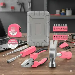 24-Piece Home Tool Set Multi-Function Repair Kit, Multitool Set, Portable Mini Toolbox with Pliers Wrench Hammer, Durable Household Tools Storage Case for DIY Maintenance & Fixing
