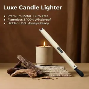 Plasma Arc Lighter USB Rechargeable  , Windproof Flameless Safety Lighter, Incense & Incense Stick Lighter, Yoga, Meditation, Sleep Aid, BBQ, Camping, Kitchen Essentials