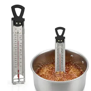 Stainless Steel Candy Deep Fry Thermometer with Pot Clip, Ideal for Candy Making, Frying, Sugar, Brewing, Syrup and More