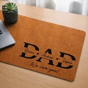 Personalized Dad Desk Mat Custom Kids Names Gift for Dad Father’s Day Large Mouse Pad Office Desk Decor