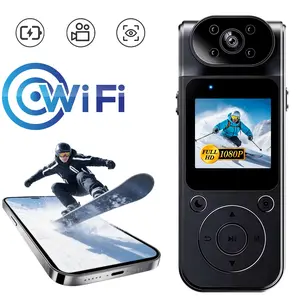 Action Camera,1080P sports camera, Portable body camera, 180° Rotatable Lens, Magnetic Back Clip, 6X Zoom, Wireless WiFi, Infrared Night Vision, 3 Playback Options, Continuous Recording