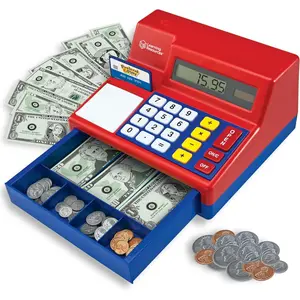 Pretend & Play Calculator Cash Register Toy - Gift for Kids, Toddler Toys, Play Money & Credit Card, Shopping Store Playset, Educational Preschool Activities