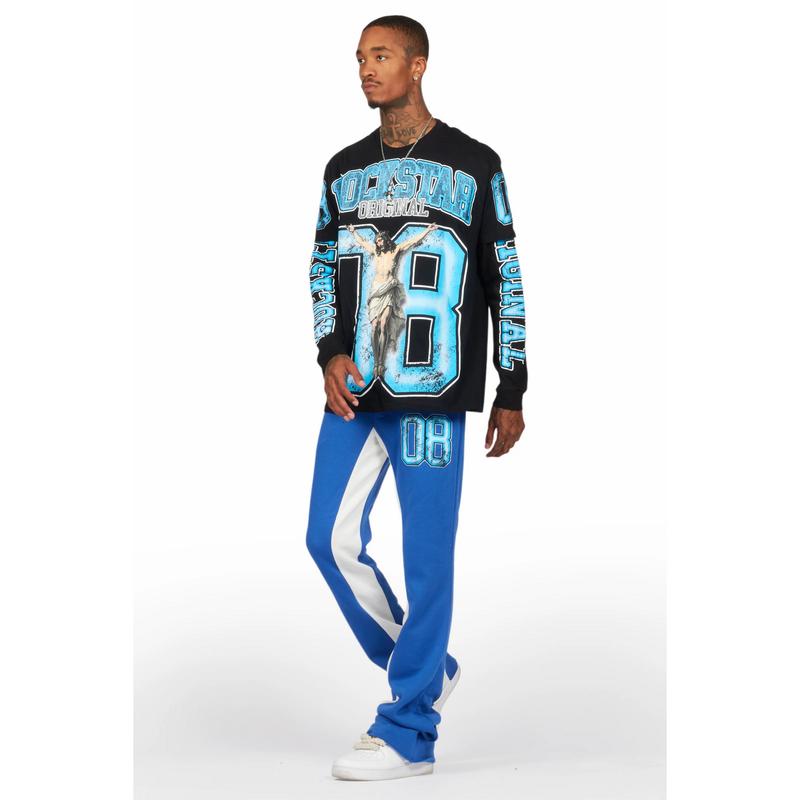 Fields Black/Royal Double Layer T-Shirt/Baggy Pant Set