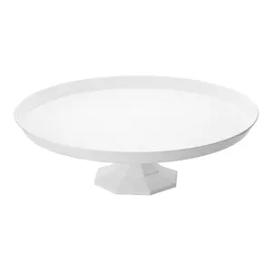 10.5" White Small Round Plastic Cake Stands