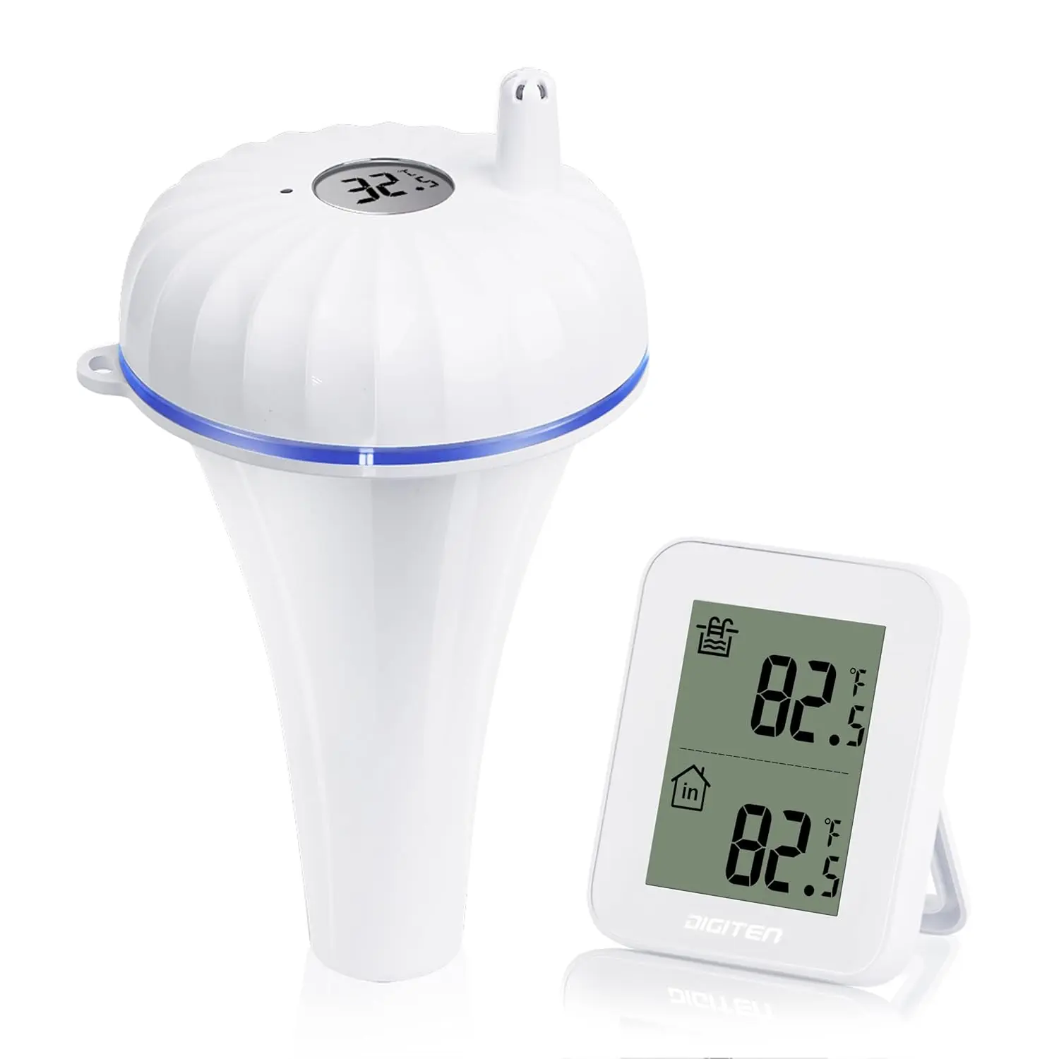 Floating Silicon Swimming Pool Thermometer - IP67 Waterproof, Scientific Fully, Long Distance Monitoring, Real Temperature Data, for Baby Bath, Hot Tub