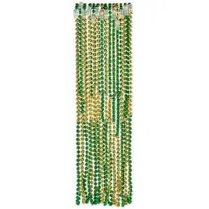 30" 6 mm. Bulk 48 Pc. Metallic Two-Color St. Patrick’s Day Bead Necklaces