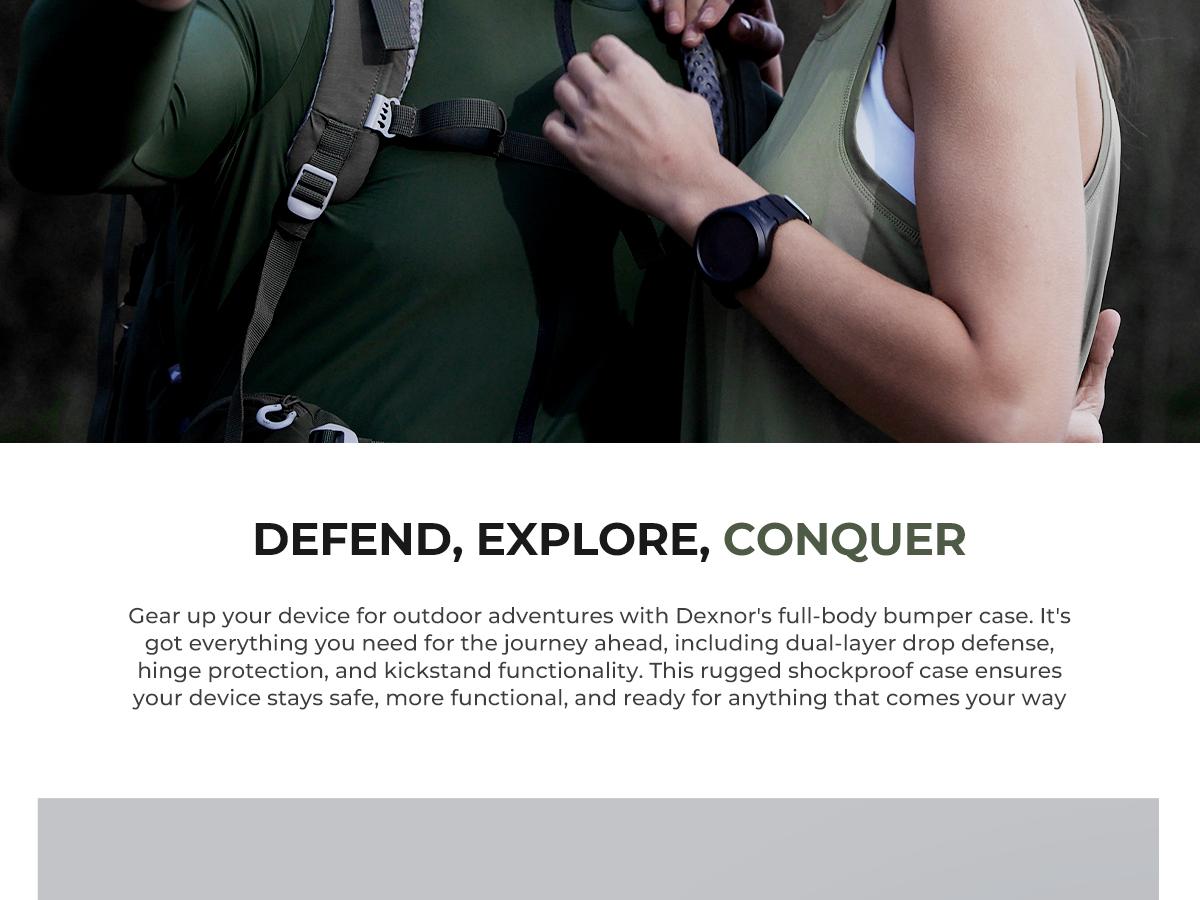 Dexnor for Samsung Galaxy Z Flip 6 Case with Stand & Hinge Protection & Front Screen Protector, Dual-layer Rugged Bumper Case Shockproof Full-body Protective Cover for Galaxy Z Flip 6 (2024)