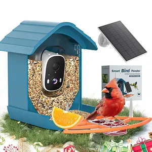 Smart Bird Feeder with Camera Solar Powered for Outdoors, 2K HD Video, AI Bird Species Identification, Instant Arrival Alerts, Weatherproof Design for Effortless Birdwatching, Best Gift for BirdLovers camara