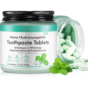 Toothpaste Tablets for Enamel Repair & Whitening |   150 Nano Hydroxyapatite Fluoride-Free Tablets with Natural Peppermint, Antiplaque & Sensitivity Relief, Travel-Friendly Dental Care (90g) strip  que  blanquean  tus  dientes tooth  power