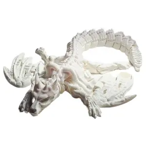 FlexiMech Skelly Dragon 11" Long Flexible Fully Articulated 3d Printed Skeleton Fidget Toy