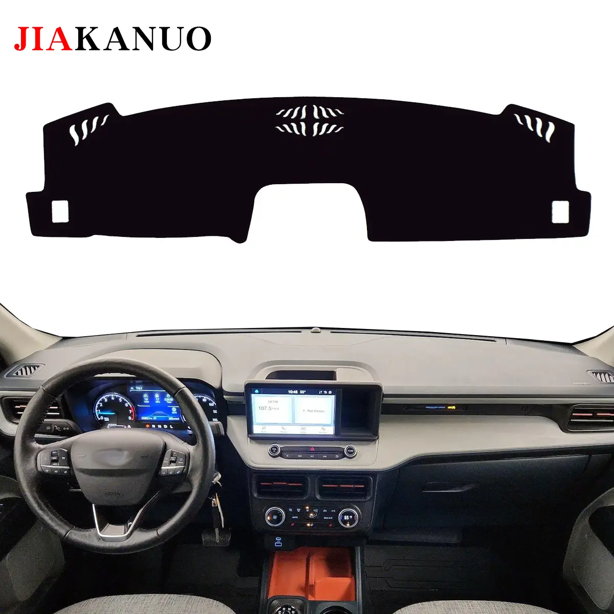 JIAKANUO Auto Car Dashboard Cover Mat Anti-Slip Anti-Vertigo for Ford MAVERICK 2022-2026,Black Custom Fit Dashboard Carpet Sunshield Protector Sun Protection Heat Insulation