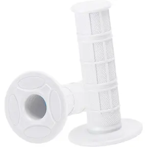 2 Pcs White Motorcycle Grips 7/8 Inch Universal Handlebar Grips for Dirt Bike Ebike Scooter, Soft TPR Rubber Pro Taper Style Grips with Anti-Slip Grid Design for Dirtbike ATV Pit Bike