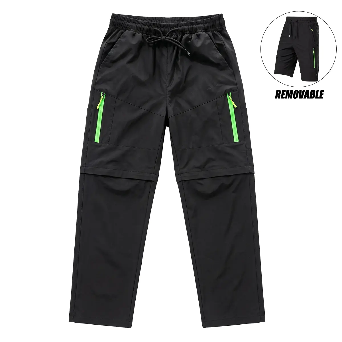Men’s cargo pants, detachable design, adjustable length, casual fashion long pants suitable for all seasons, outdoor travel activities, and everyday wear; men’s casual pants, men’s work pants, outdoor hiking pants.