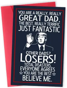 Funny Fathers Day Gift Card for Dad from Daughter, Son, Kids - Hilarious Gift for Husband from Wife - Humorous Father's Day Greeting Card, Birthday, 300gsm Premium Quality