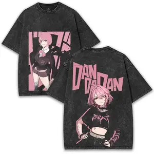 Anime DanDaDan Graphic Print Summer Vintage Washed Men Women Fashion Cotton T-shirt Streetwear Hip Hop Y2K Tee Oversized New Top