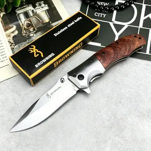 Best-Selling DA51 Outdoor Folding Knife with 5Cr13Mov Blade, Colorful Wood + 420 Steel Handle—EDC, Camping, Pocket Knife, Jungle Survival, Multi-Purpose Cutting, Rescue, and Hiking Tool, Stainless Steel Tool
