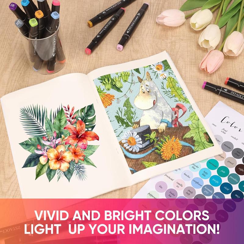 262 168 120 Gift Set Alcohol Markers Dual Tip Artist Drawing Markers for Kids Boys Girls Students and Adults Professional Grade Colors with Brown and Skin Tone Shades Ideal for New Year Christmas Halloween Gifts