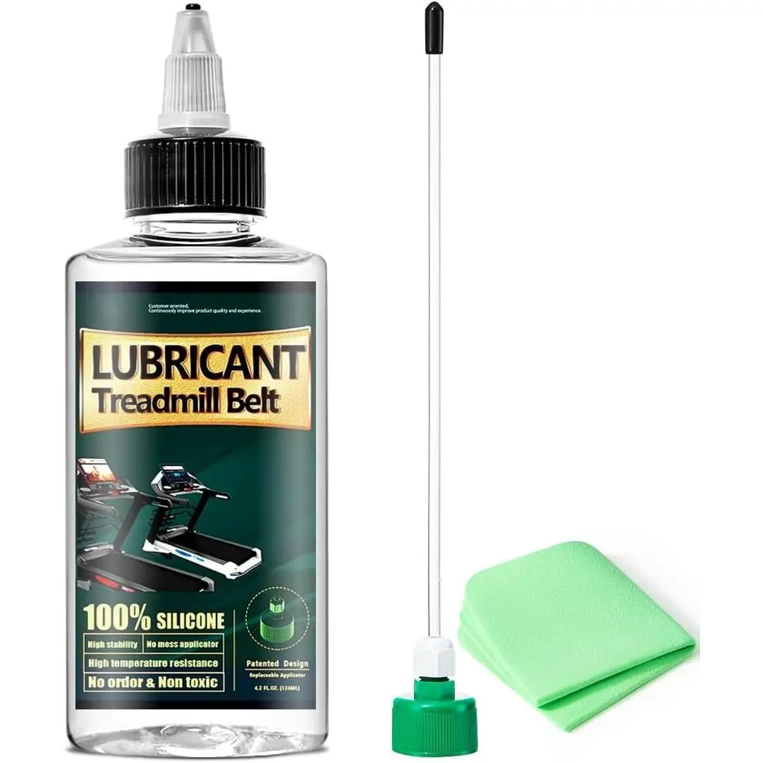 Silicone Treadmill Belt Lubricant with Precision Applicator Tube, High-Temp Formula Reduces Noise & Friction for Home Workout & Gym Exercise Equipment, Workout Machine, Gym Equipment, Cardio, Commercial, Universal Fit