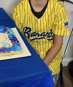 YOUTH Banana Baseball Jersey - Yellow Pin Stripe Hot For Fans