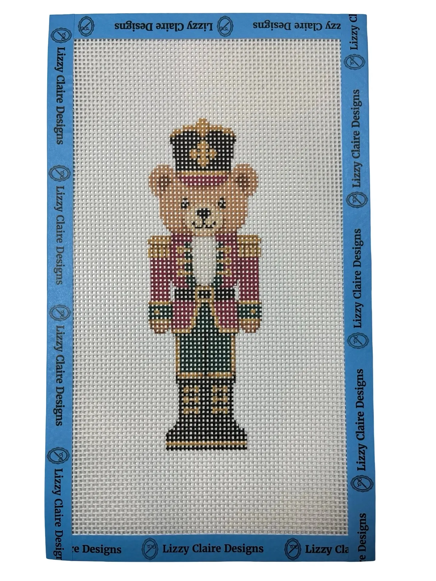 Lizzy Claire's Happy Neighborhood Teddybear Nutcracker - 13 mesh - 6 x 10 - Needlepoint Canvas