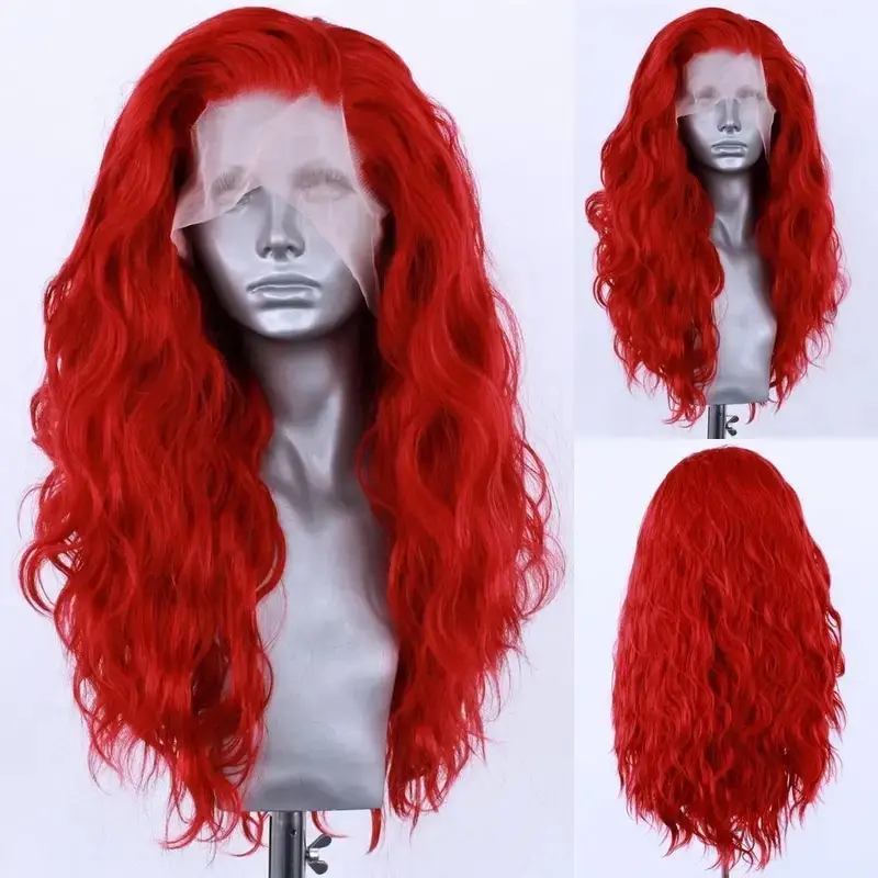 New  13*4 Synthetic Lace Front Wigs for Women White Blonde Lace Wig Heat Resistant Fiber Natural Hairline Cosplay Party Wigs
