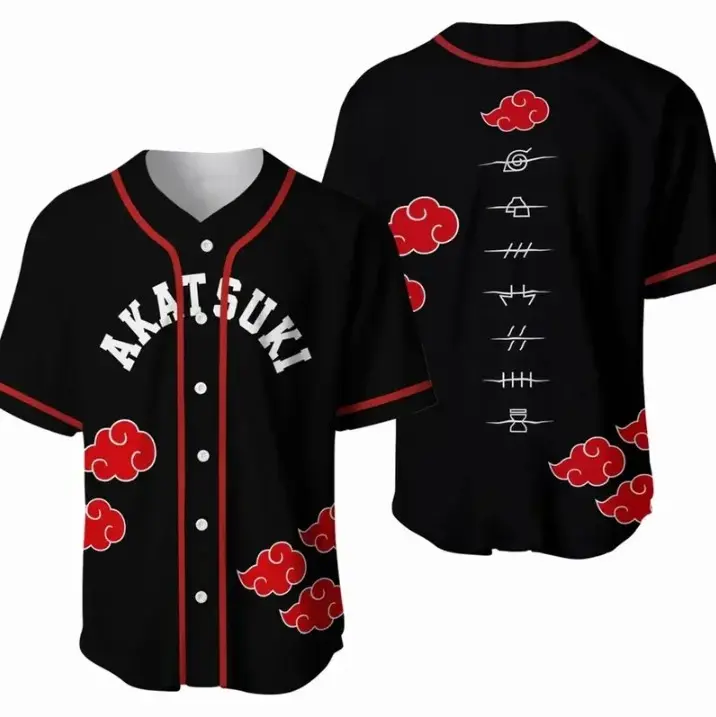 Akatsuki Anime Inspired Baseball Jersey Shirt
