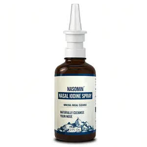 Nasomin Nasal lodine - Nasal Cleanse-Neutralize Nose - lodine + Fulvic Acid Blend-100% Natural Mineral Complex - (2 oz.Bottle+Nasal Sprayer) Oral Daily