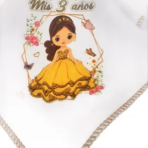 12pcs napkins, recuerdos de mis 3 Años, servilletas de tela 12x12” party Favors