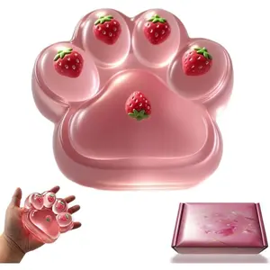 Taba Squishy Paw Squeeze Toys - Oversized 5-inch Cat Paw Squishy Fidget Toys for Kids and Adults,Stress Relief Kawaii Strawberry Cat Paw Toys,Relieves Stress Anxiety Gifts,for Birthday,Party