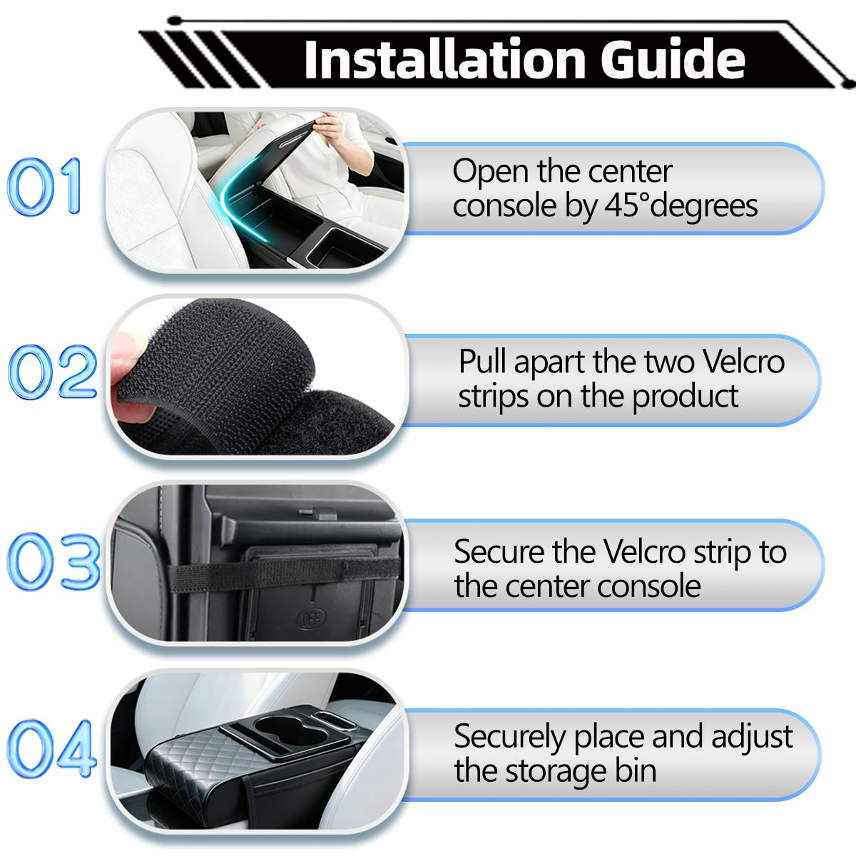 Car Armrest Cushion,5-in-1 Center Console Cover with 2 Storage Bags Cup Holder, Tissue Box Slot, Phone Slot for Sedans, Car Accessories Interior Organizers,Scratch-Resistant Grid Design,Must-Have for Family Trips,Universal Fit for Cars