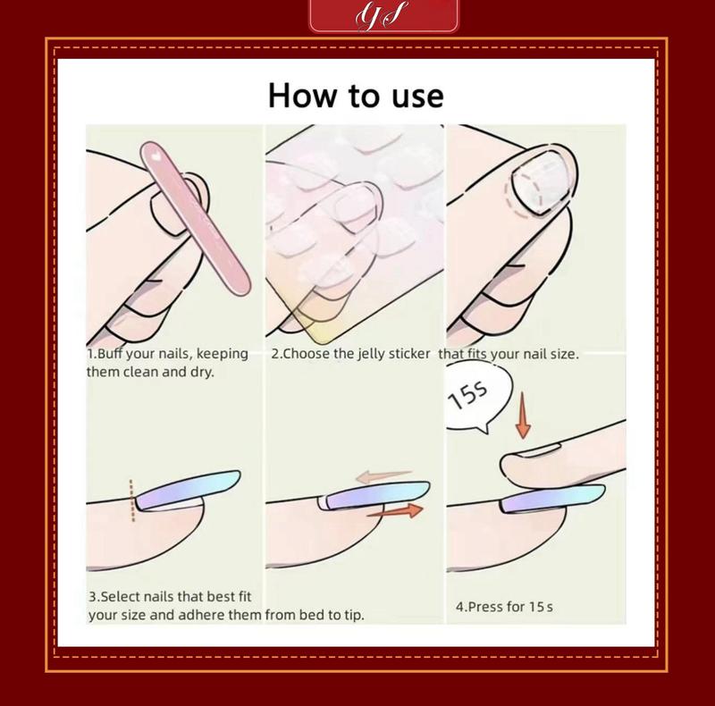 Y6 Student Fashion Item with Nail Stickers, Non-Toxic and Odorless Acrylic Nails, Handmade for Children, Detachable Nails