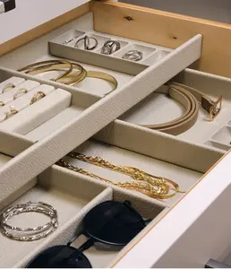 TAG Hardware Contour Modular Drawer Organization System | Faux Leather Trim-to-Fit Kit | Luxury Storage for Jewelry, Watches & Accessories