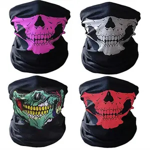 Unisex Neck Gaiter with UPF Sun Protection & Winter Warmth Scarf Balaclava Bandana Headband Style in Multiple Skull Designs for Versatile Use