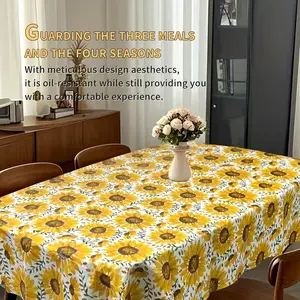 1 piece, sunflower-colored tablecloth for dining room and living room, suitable for aesthetic home decoration, perfect for kitchen and dining room