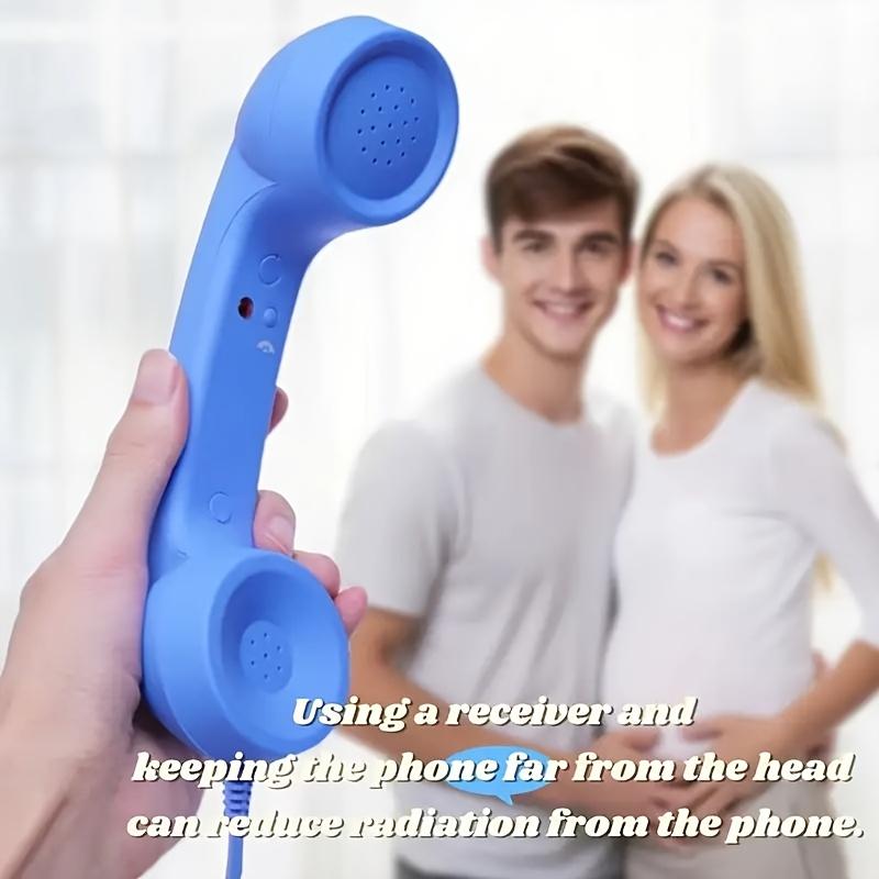 1pc Vintage Wired Handset for Mobiles with 3.5mm and Type-C Jack, Built-in Mic & Volume Control – Classic White Fixed Phone Receiver Design – Tangle-Free Cable, Smartphone Compatible, Retro Aesthetic Accessory | Durable Plastic Construction