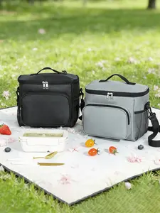 Insulated  Lunch Box Bag,Portable Lunch Bag,Large Capacity Reusable Insulated Lunch Bag, Food Thermal Box,Waterproof Office Cooler Lunchbox With Shoulder Strap Insulated Case,Large-Capacity Travel Hand-Held Shoulder Strap Insulated Bag, Lunch Box Bag, Stu