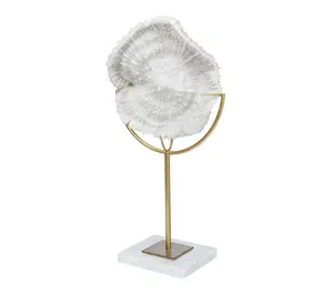 HomeRoots 11" White and Gold Coastal Tabletop Sculpture