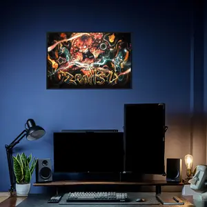 Demon Slayer Zenitsu Agatsuma Poster with Thunder Breathing Lightning Effects and Epic Sword Slash, High Quality Cardboard Sharp Pattern Poster for Anime Fans, Bedroom Office Wall Art, Gift for Manga Lovers