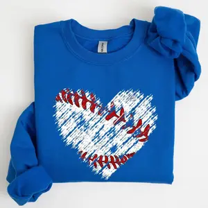 Baseball, Heart, Mom, Mother's Day Sweatshirt & Tshirt, Women's Crew Neck, Crewneck