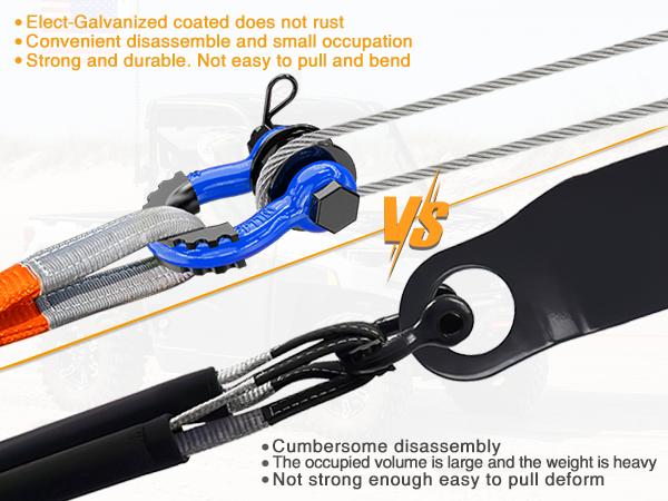 Nilight 3/4" D Ring Shackle with Towing Pulley 2 Pack 4.75 Ton (9500 Lbs) 7/8" Pin Heavy Duty Off Road Recovery Shackle with Isolators Washer Kit for Jeep Truck Tractor Vehicle ATV UTV Winch Strap Hook Synthetic Winch Rope Adjustable Ropes Black