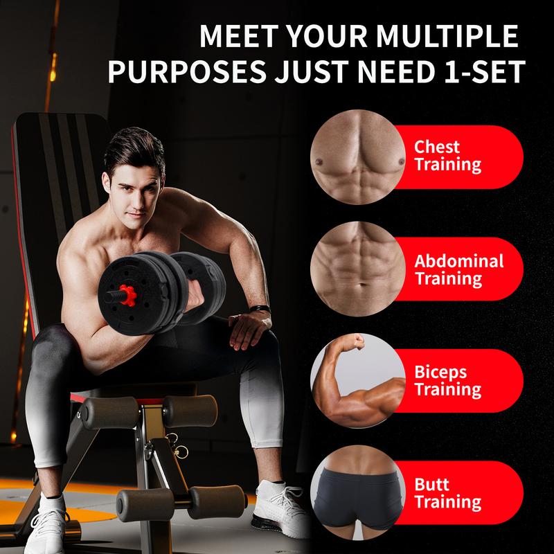 22/44LBS Adjustable-Dumbbells-Sets,Free Weights-Dumbbells Set of 2 Convertible To Barbell A Pair of Lightweight for Home Gym,Women and Men Equipment