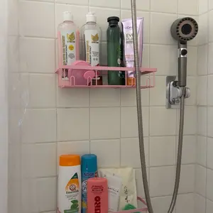 2026 Petit Bits Pink 5-Pack Bathroom Accessories Set Rust-Proof Waterproof No Drilling Shower caddy Storage Rack with Toothbrush Soap Holder Large Capacity Minimalist Design Holiday Haul Deal Christmas Gift kitchen  shelving