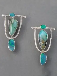 Retro Silvery Dangle Earrings, Creative Inlaid Gems Dangle Earrings, Fashion Jewelry for Women & Girls, Trendy All-match & Exquisite Jewelry for Gift