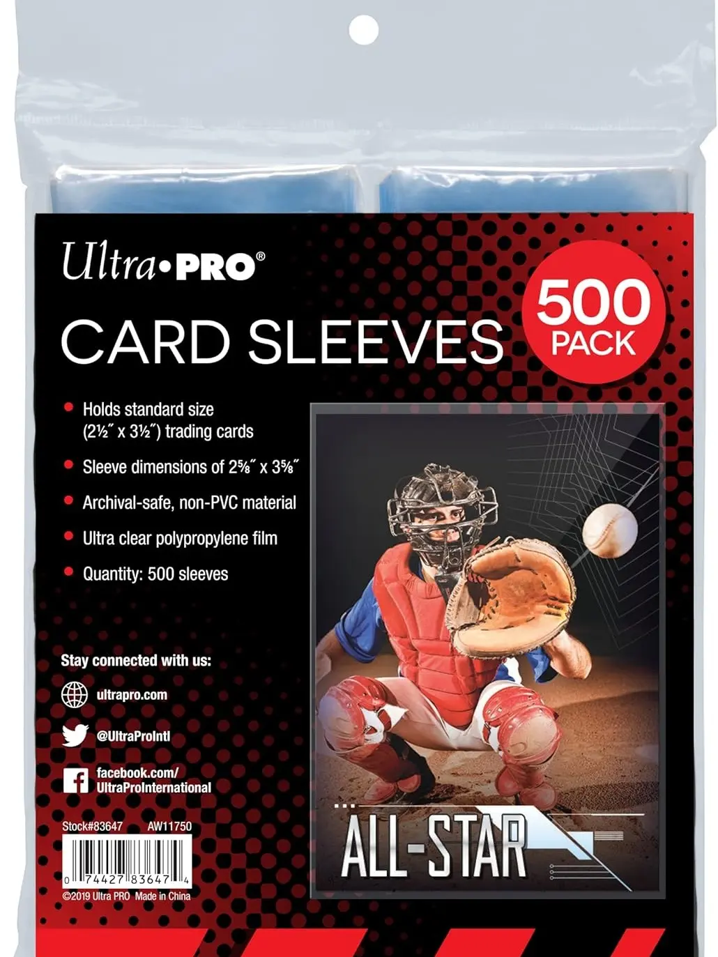Ultra PRO - Penny Sleeves Clear Card Sleeves for Standard Size Trading Cards measuring 2.5" x 3.5" (500 count pack)