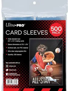 Ultra PRO - Penny Sleeves Clear Card Sleeves for Standard Size Trading Cards measuring 2.5" x 3.5" (500 count pack)